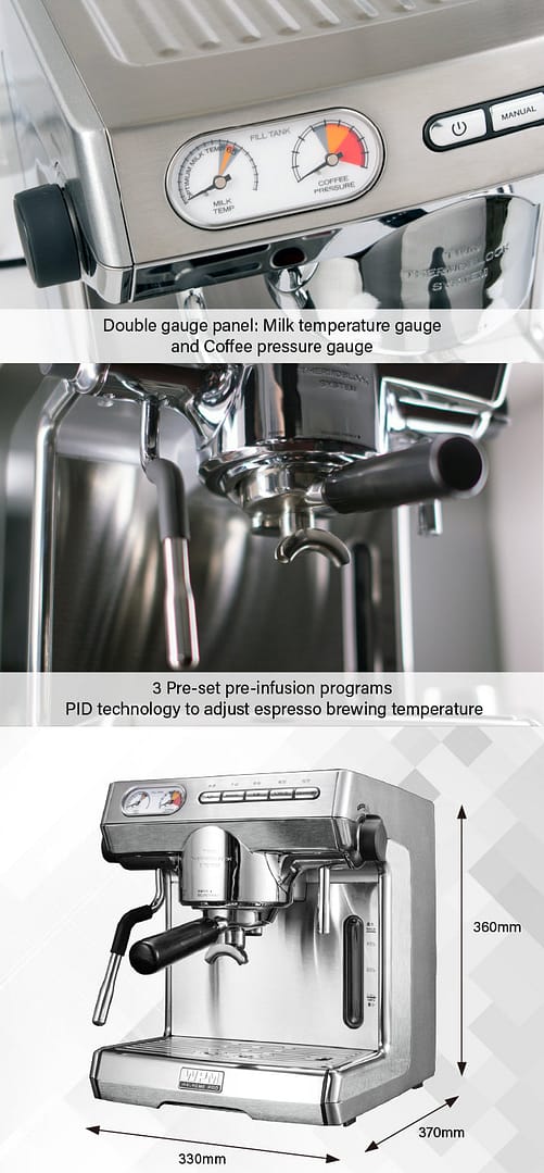 WPM KD270S Espresso Machine Twin Thermo-Silver - Image 2